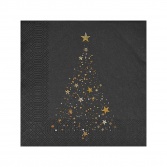 Ubrousky 33 x 33 cm, Vánoční stromeček zlatý