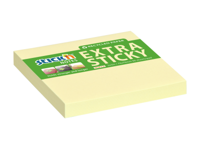 Stick´n Extra Sticky recykl 76 x 76 mm žluté Stick´n Extra Sticky recykl 76 x 76 mm žluté