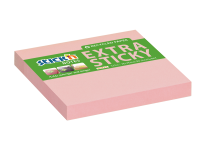 Stick´n Extra Sticky recykl 76 x 76 mm růžové Stick´n Extra Sticky recykl 76 x 76 mm růžové