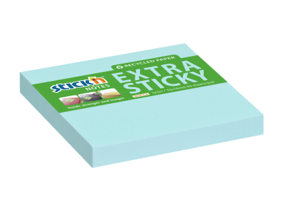Stick´n Extra Sticky recykl 76 x 76 mm modré Stick´n Extra Sticky recykl 76 x 76 mm modré