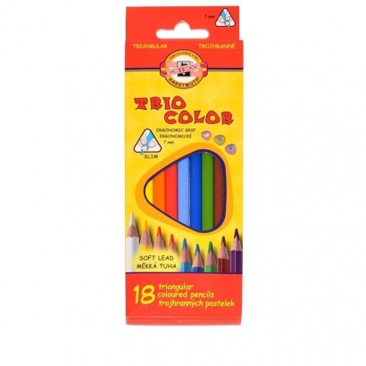 Pastelky trojhranné tenké 18 barev
