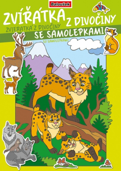 Omalovánka A4 se samolepkami Zvířátka z divočiny Omalovánka A4 se samolepkami Zvířátka z divočiny