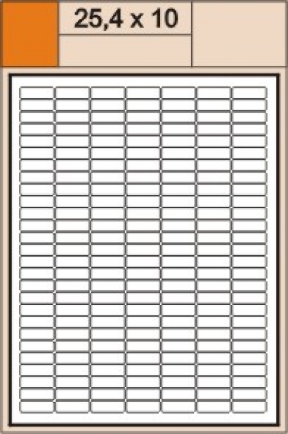 Etikety Plus A4 25,4 x 10 mm bílé,100 archů