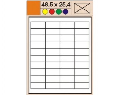 Etikety Print  A4 48,5 x 25,4 červené,100 archů